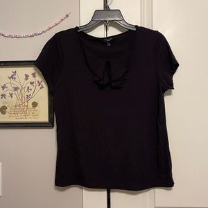 Talbots Black Ruffle Tee